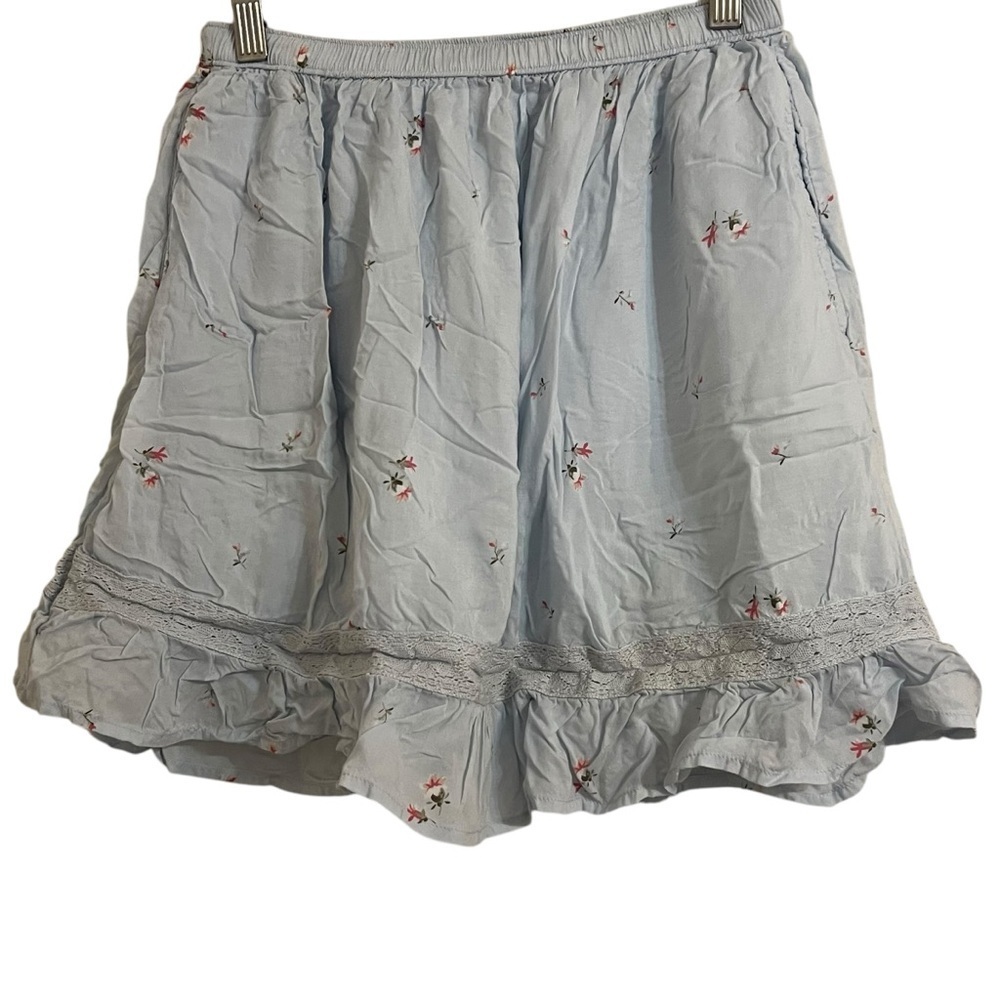 Abercrombie Floral Light Blue Skirt girly romantic kawaii cottagecore prairie